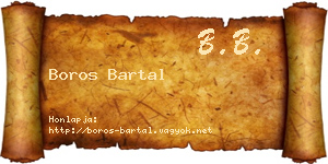 Boros Bartal névjegykártya